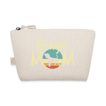 Beagle Mama Retro Sunset Design - Hundeliebhaber Geschenk - Bio-Täschchen - Natur - Vorne