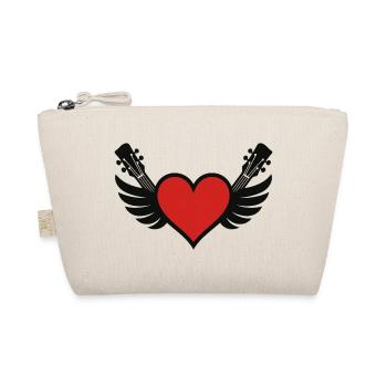 Coeur avec piano à queue et guitares - Trousse biologique - nature - Devant