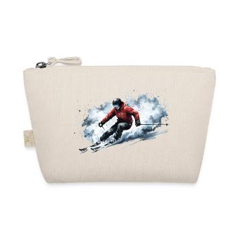 Skifahrer Tiefschnee Freeride Action - Bio-Täschchen - Natur - Vorne