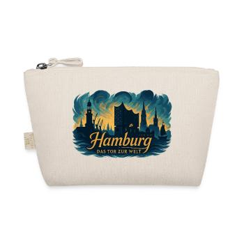 Hamburg Tor zur Welt Stadt Silhouette Geschenk - Bio-Täschchen - Natur - Vorne
