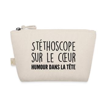 Stéthoscope au cœur, humour dans la tête - Trousse biologique - nature - Devant
