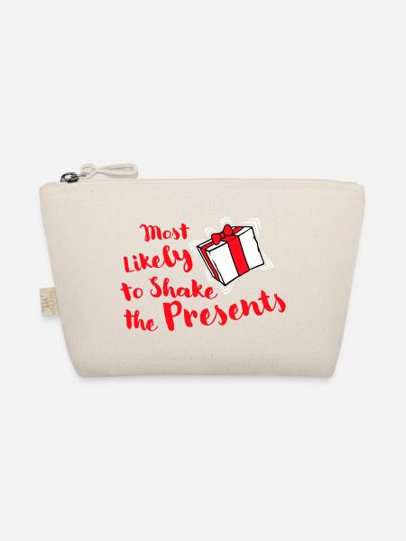Most Likely to Shake the Presents Christmas Fun - Organic Pouch - nature - Front