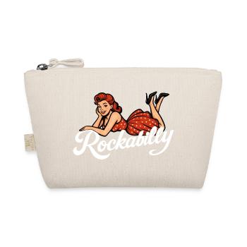 Rockabilly Pin-Up Woman 50s Reclining Petticoat Red - Organic Pouch - nature - Front