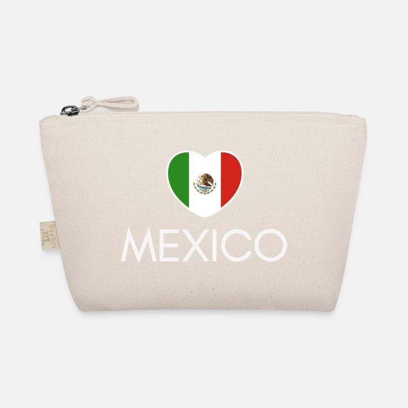 Heart with Mexican flag, Mexican pride Organic Pouch