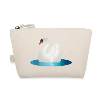 Shimmering swan with raised wings - Organic Pouch - nature - Front