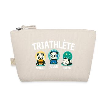 Triathlète Panda Manger Jouer Dormir Cute - Trousse biologique - nature - Devant