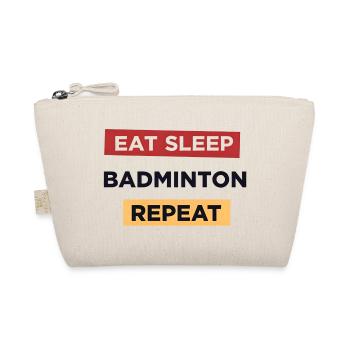 Eat Sleep Badminton Repeat - Organic Pouch - nature - Front