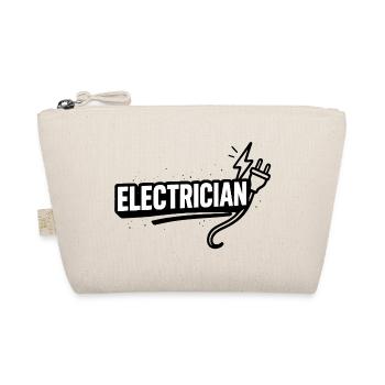 Elektriker Motiv Kabel Blitz - Bio-Täschchen - Natur - Vorne