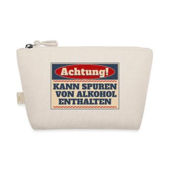 Achtung! Kann Spuren von Alkohol enthalten - Bio-Täschchen - Natur - Vorne