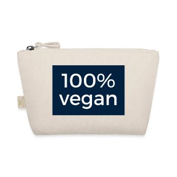 100 % vegan - Design in blau und weiß - Bio-Täschchen - Natur - Vorne