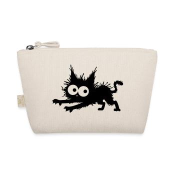 Stressed black cat - stress, fear, fright - Organic Pouch - nature - Front