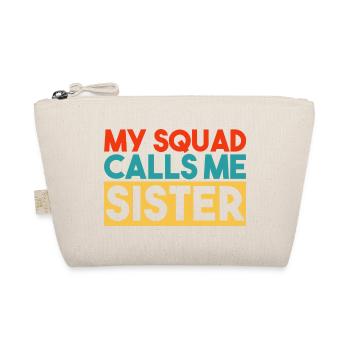 Mein Team nennt mich Schwester Retro Vintage-Slogan - Bio-Täschchen - Natur - Vorne