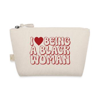 Motif de lettre bulle de femme noire fière - Trousse biologique - nature - Devant