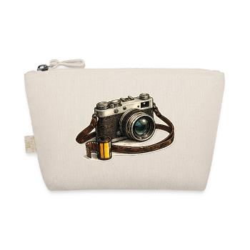 Vintage camera with film roll - Organic Pouch - nature - Front