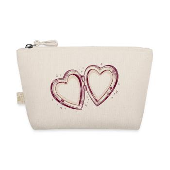 Double heart connection - Organic Pouch - nature - Front