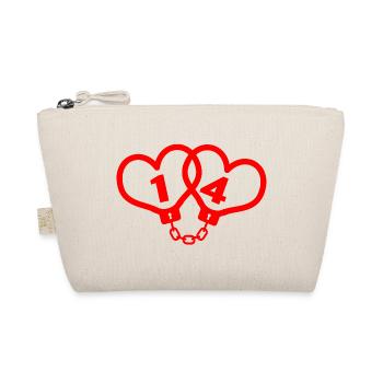 Herzketten - Handschelle 14 Valentinstag - Bio-Täschchen - Natur - Vorne