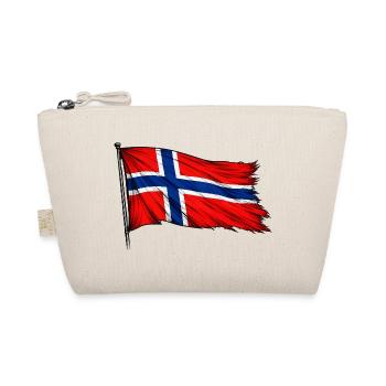 Norwegische Flagge Fließend - Bio-Täschchen - Natur - Vorne