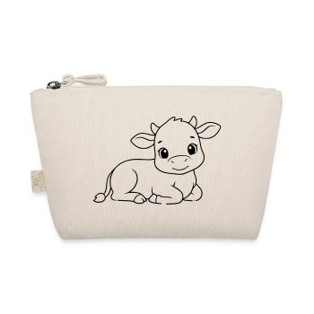 Lying Calf Cow Baby Outline - Organic Pouch - nature - Front