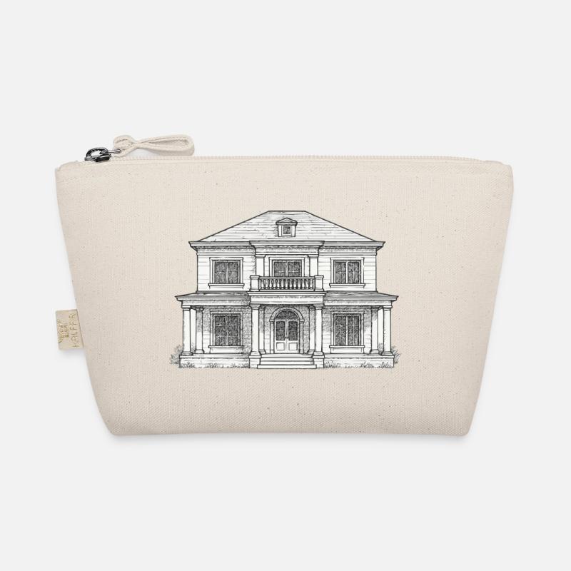 Classic front building line drawing Organic Pouch