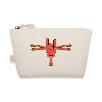 Cartoon Hand With Drumsticks - Organic Pouch - nature - Front