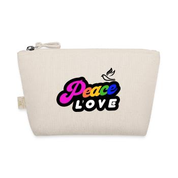 Peace Love Rainbow Retro - Organic Pouch - nature - Front