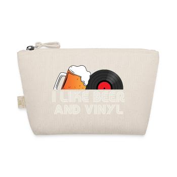 I Like Beer and Vinyl Retro Quote Design - Bio-Täschchen - Natur - Vorne