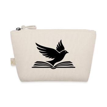 Book Bird Silhouette Black - Organic Pouch - nature - Front
