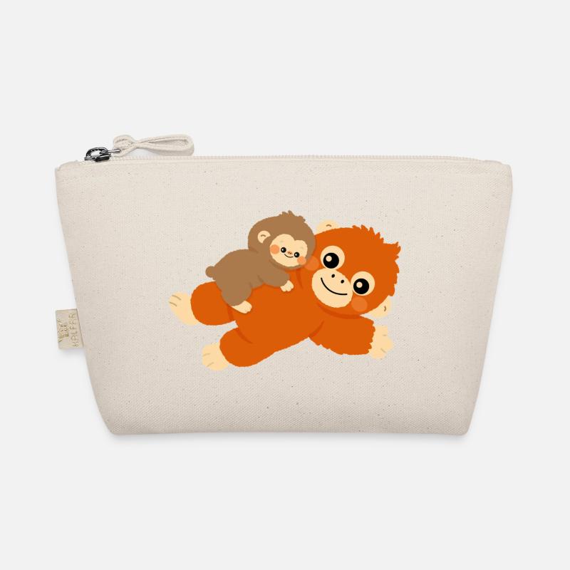 Baby Monkey and plushie Organic Pouch