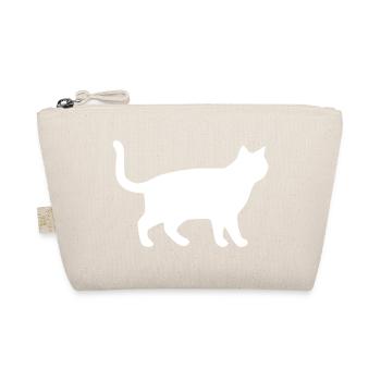 Weiße Katze Katzen Silhouetten Geschenk - Bio-Täschchen - Natur - Vorne