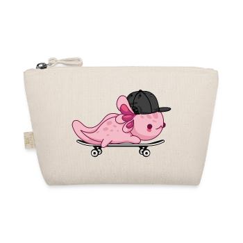 Cooles Axolotl-Skateboarding – Kawaii-Stil - Bio-Täschchen - Natur - Vorne