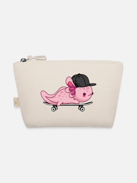 Cooles Axolotl-Skateboarding – Kawaii-Stil - Bio-Täschchen - Natur