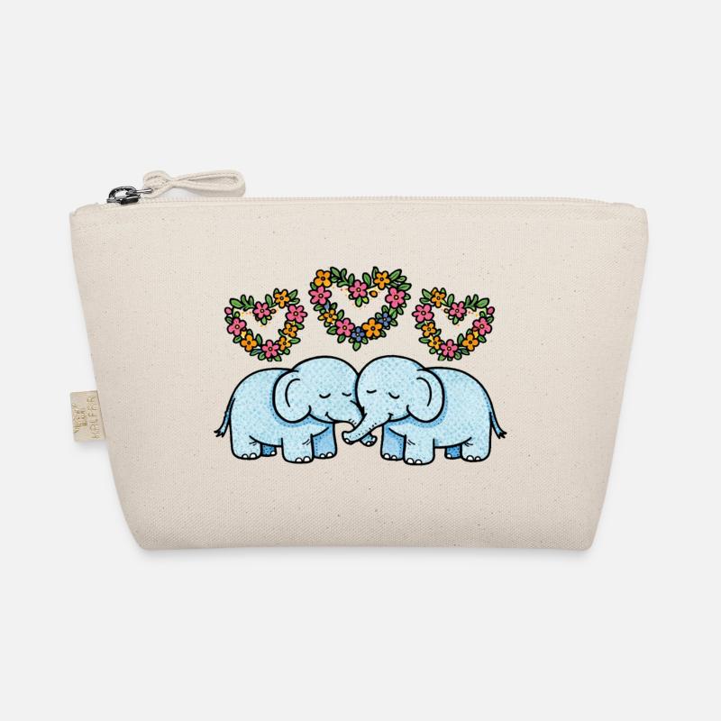 Duo Éléphant Cœurs Floraux Trousse biologique