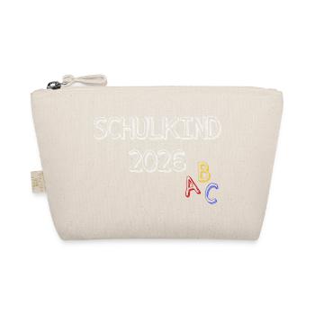 Schulkind 2026 Kreide-Design - Bio-Täschchen - Natur - Vorne