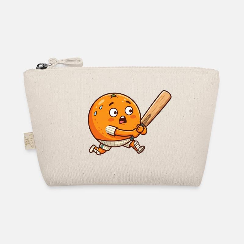 Funny Orange Doing Baseball Strike Cartoon Organic Pouch