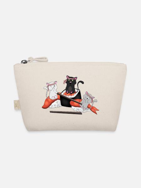 Kawaii Cats Eating Sushi - Cute Japanese Anime - Organic Pouch - nature - Front