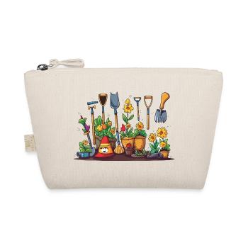 Gartenwerkzeug Blüten Szene - Bio-Täschchen - Natur - Vorne