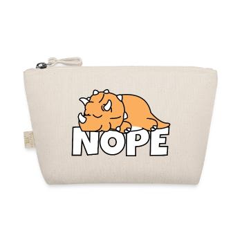 Nope Not Today Lazy Lazy Dino Triceratops - Organic Pouch - nature - Front