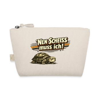 Nen Scheiß muss ich Schildkröte Retro - Bio-Täschchen - Natur - Vorne