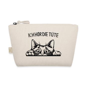 Ich hör die Tüte Lustige Katze Katzen Spruch - Bio-Täschchen - Natur - Vorne