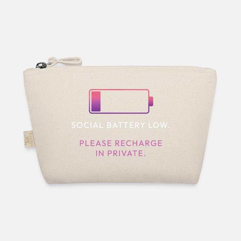 Social Battery Low – Bitte laden Sie sich privat auf Bio-Täschchen
