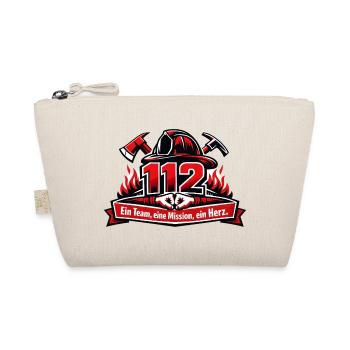 Feuerwehr 112 Team Herz Emblem - Bio-Täschchen - Natur - Vorne