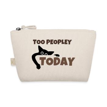 Too Peopley Today Funny Introvert Black Cat Retro  - Organic Pouch - nature - Front