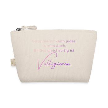 Voltigieren Spruch – Geschenk für Voltigierer - Bio-Täschchen - Natur - Vorne
