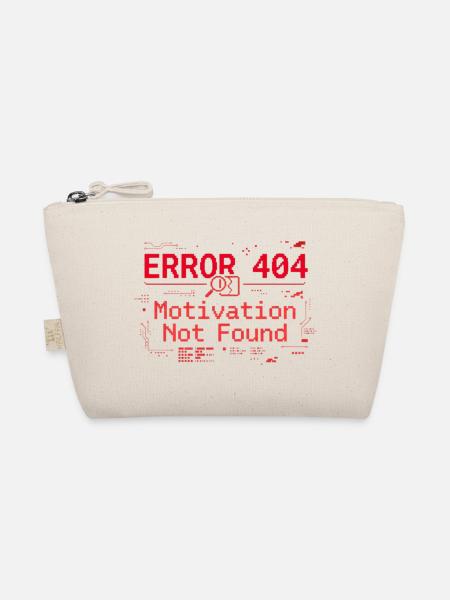 Error 404 Gaming Motivation Shirt – Funny - Bio-Täschchen - Natur