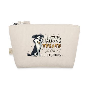 Border Collie Treats Funny Dog Design - Organic Pouch - nature - Front