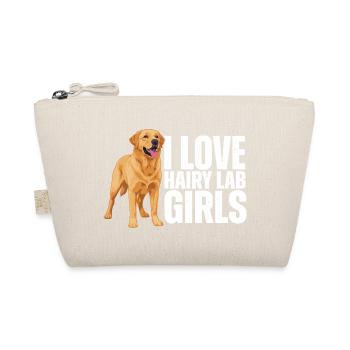 Ich liebe behaarte Labrador-Mädchen Labrador Retriever - Bio-Täschchen - Natur - Vorne
