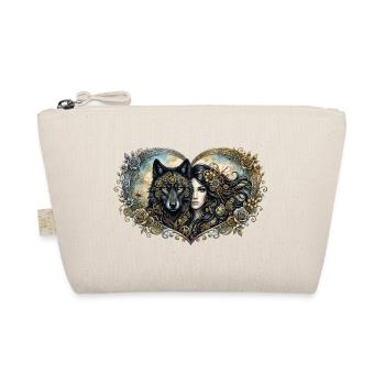 Heart of Iron: Lady and Wolf - Organic Pouch - nature - Front