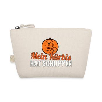 Mein Kürbis hat Schuppen – Gecko Halloween Shirt - Bio-Täschchen - Natur - Vorne