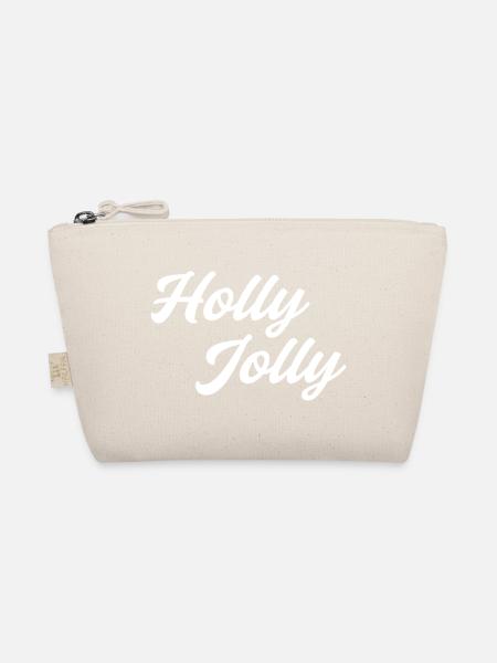 Holly Jolly Schriftzug - Bio-Täschchen - Natur