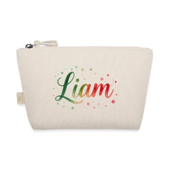 Name Liam Watercolor – Bunter Farbverlauf Design - Bio-Täschchen - Natur - Vorne
